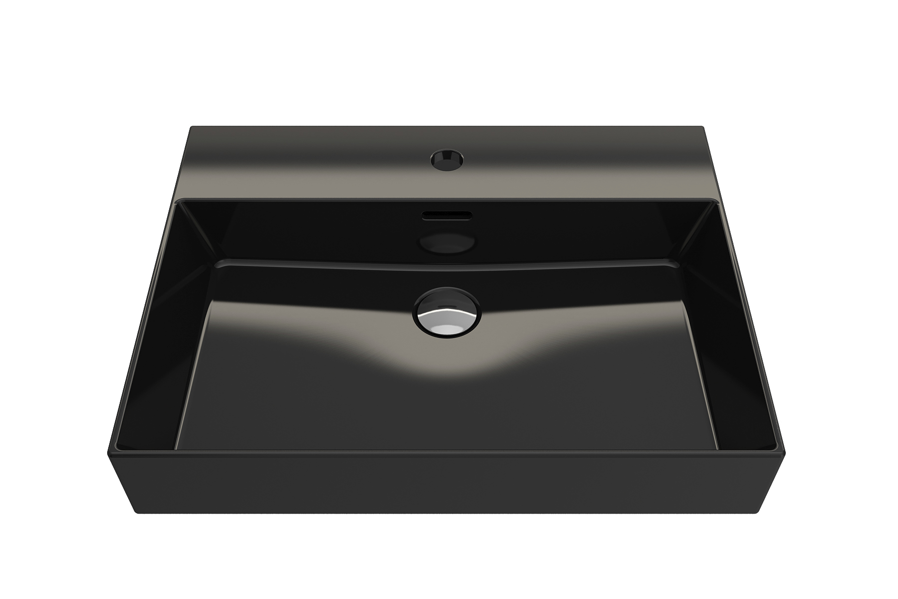 BOCCHI 1376-005-0126 Wall-Mounted Sink Fireclay 24" 1-Hole + Overflow Black