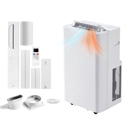 Dateyes 12000 BTU Portable Air Conditioners, 4-1 Standing Smart Cooling AC with Remote Control, Cooling, Heating, Dehumidifier and Fan, Automatic Unit for Bedroom, 55dB Quiet, Portable AC for Room