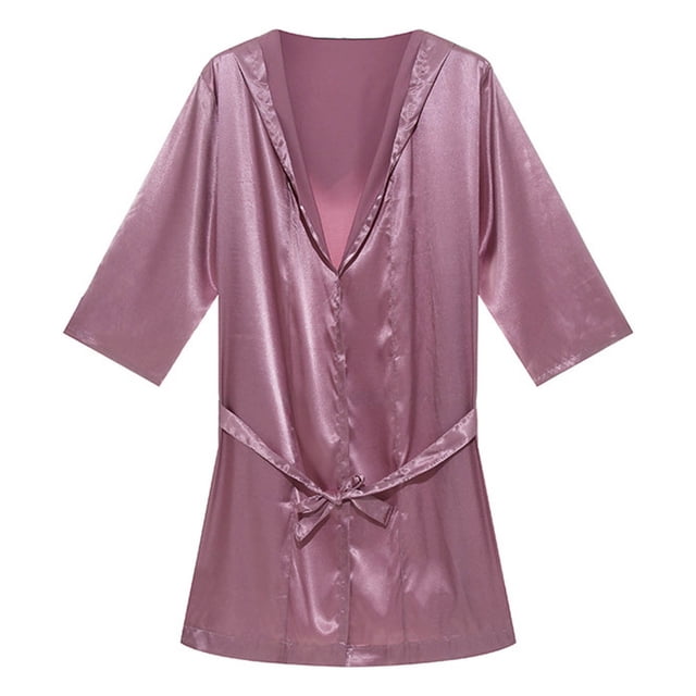 Ketyyh-chn99 Mens Robe with Hood Men Bathrobe Solid Color Thin Short Sleeve Simple Loose Bathrobe Plus Size Size for L,H