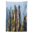 thumbnail image 3 of Ambesonne National Park Tablecloth Rectangular Table Cover, Wonders of World, 52"x70", Olive Green Pale Blue, 3 of 4