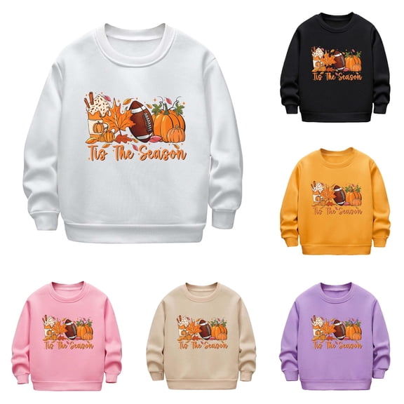 Byoo Tween Boy's Fall Harvest Hoodie Hooded Sweatshirt Printed Crew Neck Sweatshirt Autumn Daily Pullover Sweatshirt,White