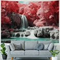 thumbnail image 4 of Orinice  Landscape Tapestry Tropical Waterfall Sunlight Nature Forest Wall Hanging Aesthetic Decoration For Bedroom Living Room Wall Art Tapestries  40x60inch, 4 of 6