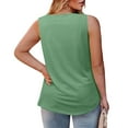 thumbnail image 3 of breaise Womens Plus Size Tank Tops Pleated Sleeveless Blouse Flowy Squar Neck Tunic Tops Basic Shirts Mint Green 2XL, 3 of 7