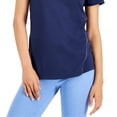 thumbnail image 3 of Ideology Women's Active Reflective V Neck T-Shirt Blue Size Small, 3 of 3