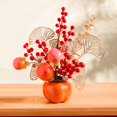 thumbnail image 2 of yuksok Persimmon Flower Vase Ceramic Desktop Ornament for Office Entrance Bookshelf, 2 of 5