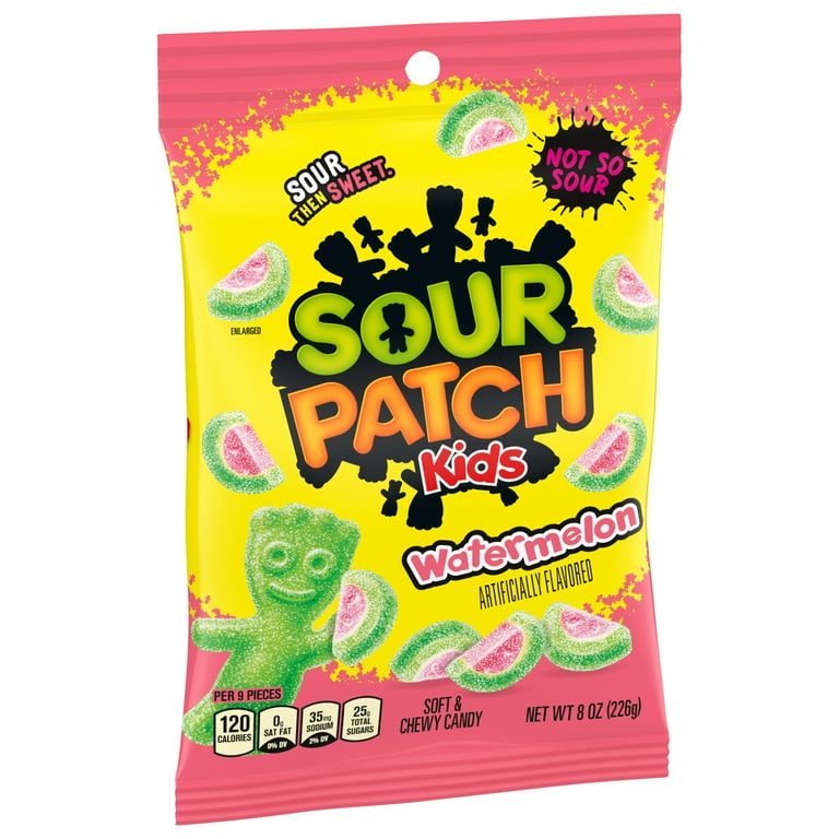 SOUR PATCH KIDS Chewable Watermelon Gummy Candy, Soft