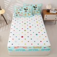 thumbnail image 4 of Manfei Kawaii Puppy Collage Zipper Twin Comforter Sets with Fitted Sheet and 2 Pillowcases, Spring Daisy Zipper Bedding Set, Mint Cyan, Polkadot Reversible, 4pcs, 4 of 7
