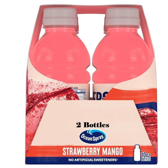 Ocean Spray® Zero Sugar Strawberry Mango, 10 Fl Oz Bottle, 2 count