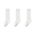 thumbnail image 3 of Toddler Socks Children'S Wind Bow Half High Tube Pile Pile Socks Girls' Lace High Ankle Princess Stockings White 1 Years-3 Years, 3 of 4
