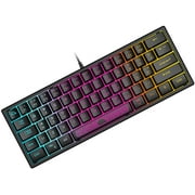 K61 Layout 60% Gaming Keyboard, Optical True RGB Chroma Backlit Wired Mechanical Feel Membrane Game Keyboard, Mini Compact 62 Keys, Waterproof, for PC Laptop Computer Mac Office and Games
