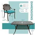 thumbnail image 3 of MEETWARM 9-Piece Outdoor Furniture Dining Set for 8, All Weather Cast Aluminum Patio Dining Set- Large 64" Square Table with Umbrella Hole, 8 Cushioned Chairs, Patio Table and Chairs Set, Ocean Blue, 3 of 8