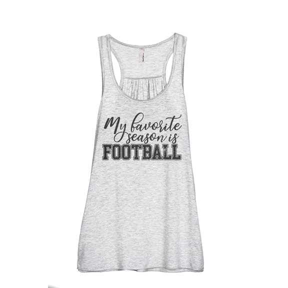 My Favorite Season Is Football Women's Fashion Sleeveless Flowy Racerback Workout Yoga Tank Top Sport Grey 2X-Large