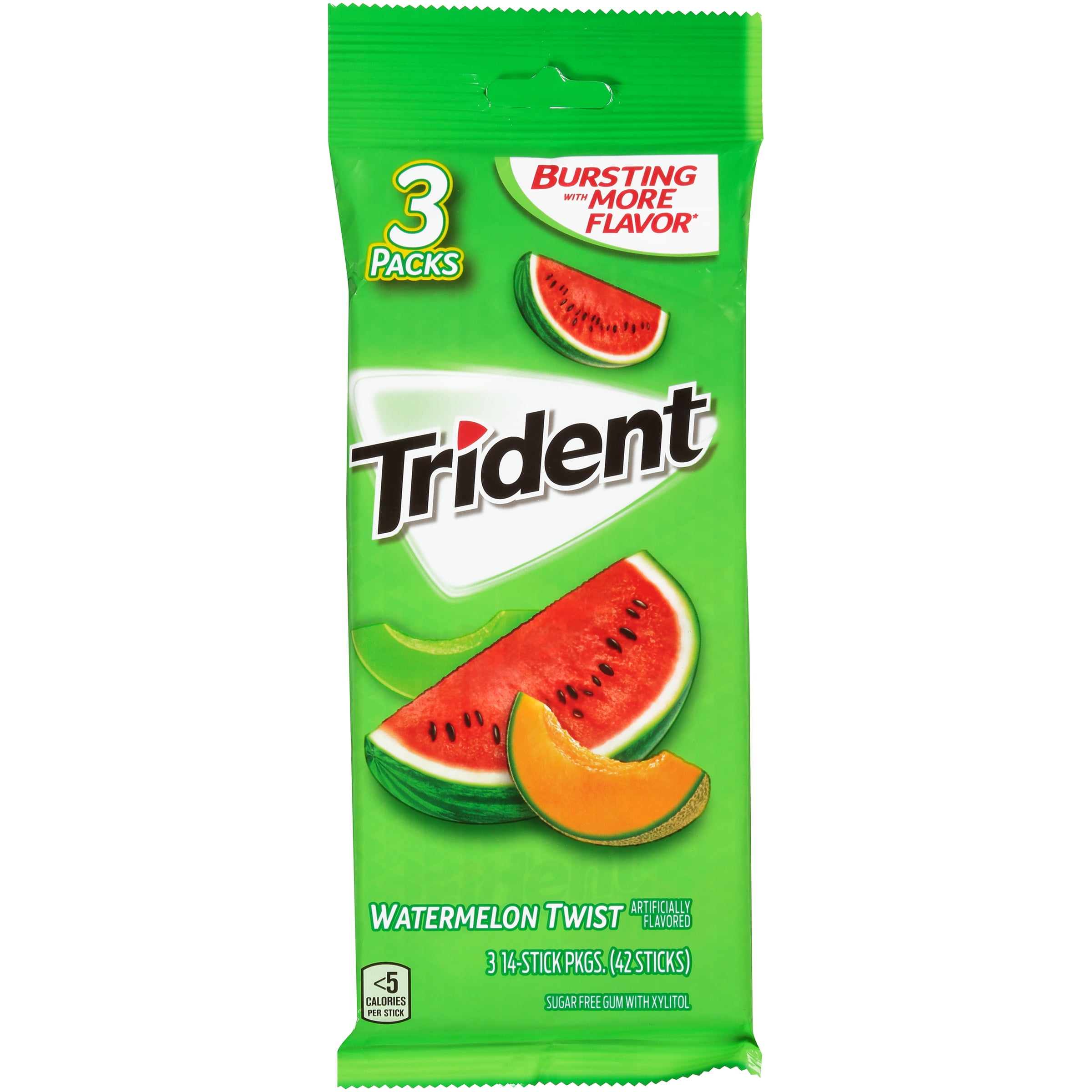 Trident SugarFree Watermelon Twist Flavor Gum, 14 Pieces, 3 Count