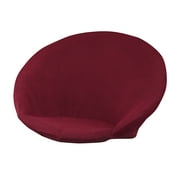 Super Soft Jacquard Fabric Saucer Chair Slipcover Anti-Slip High Stretch Removable Polyester Moon Chair Cover for Adults Furniture Protection Washable - wine red