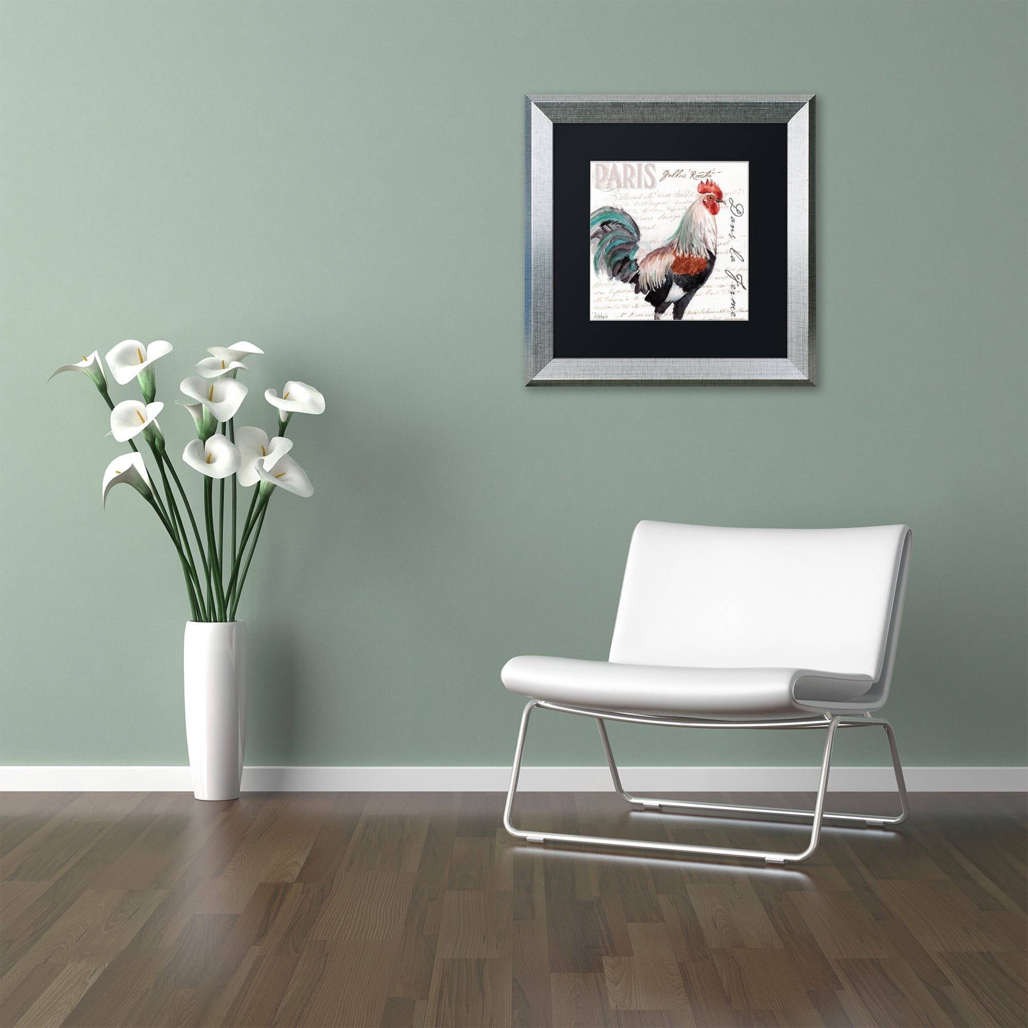 Trademark Fine Art "Flower Pod" Canvas Art by Jennifer Redstreake Black Matte, Silver Frame