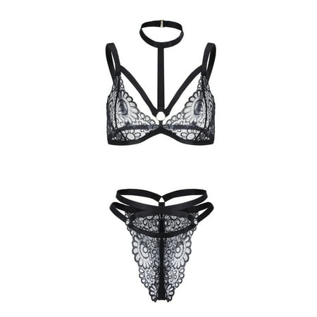 

Hxroolrp Lingerie for Women New Fashion Love Lace Lingerie Underwear Sleepwear Steel Ring Pajamas