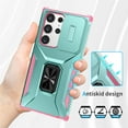 thumbnail image 5 of ELEHOLD for Samsung Galaxy S23 Plus Heavy Duty Case Shockproof Anti-Scratch with Built-in Magnetic Rotation Ring Holder Stand Case,Rugged Non-Slip Slide Lens Protector Hard Case Cover, green, 5 of 8