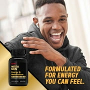 GNC Mega Men Energy and Metabolism Multivitamin Caplets, Clinically Proven to Feel Better, Timed Release, Calorie Burn, Focus, Caffeine, Thermogenic, Immune, B Vitamins, 180 Count
