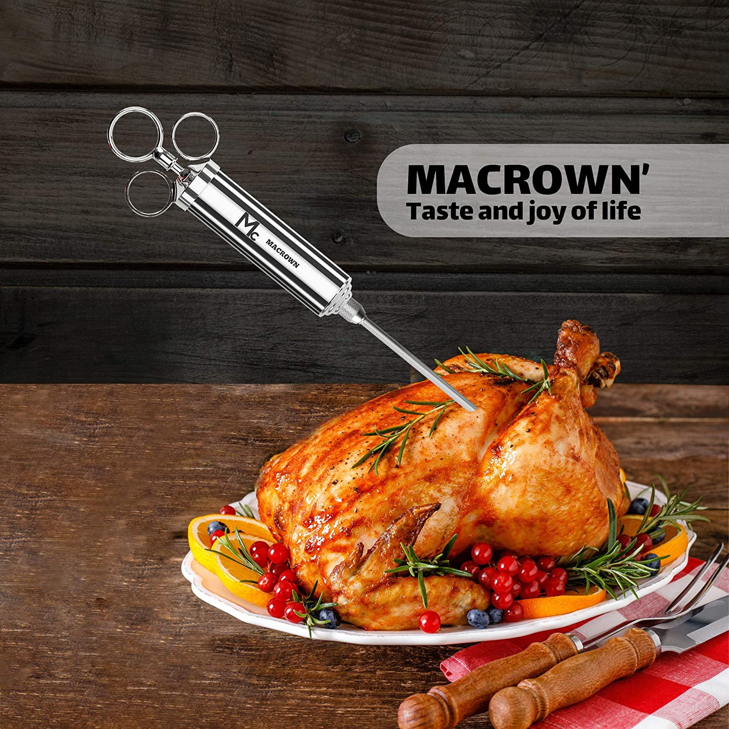 Meat Injector Kit Complete Set Includes Food-Grade Stainless