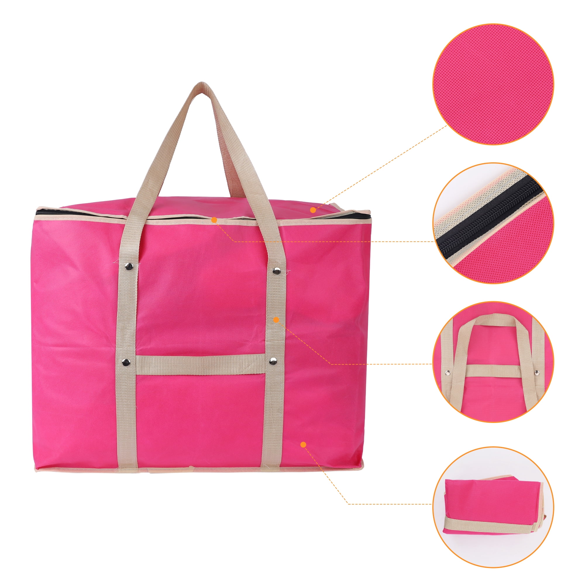 Unique Bargains 1 Pack Clothes Storage Bags Moving Bags Rose Red 24*20*16in