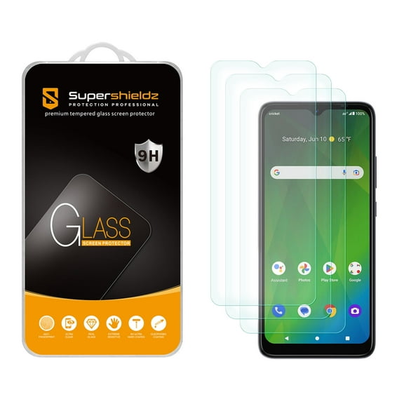(3 Pack) Supershieldz Designed for Cricket Magic 5G and AT&T Propel 5G Tempered Glass Screen Protector, Anti Scratch, Bubble Free