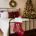 thumbnail image 6 of AuroraX Cute Knitted Christmas Stockings Large Red Classic Farmhouse Embroidered Reindeer and Snowman Stockings 15" Hanging Candy Stocking Bag for Xmas Decor(Red), 6 of 6
