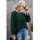 thumbnail image 4 of ABPHQTO Blusa de mujer con volantes y lunares verdes suizos, 4 of 5