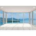 thumbnail image 2 of ABPHOTO 7x5ft Photography Backdrop Empty Modern Lounge Area with Large Bay Window with Sea View Photo Background Backdrops, 2 of 4
