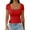 Red, variant on SNKSDGM Women's Plus Casual Easter Shirts Womens Tops Plus Size Dressy Women's Fashion Slim U Neck T Shirt Fashion Casual Solid Color Short Sleeved T Shirt Women's Tops Plus Size Business