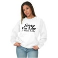 thumbnail image 5 of Sorry I'm Late I Have Kids Funny Mom Women Crewneck Sweatshirt Brisco Brands L, 5 of 6