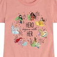 thumbnail image 3 of Disney Princess - Hero Begins With Her - Toddler And Youth Girls Short Sleeve Graphic T-Shirt, 3 of 5