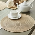 thumbnail image 3 of Stone Floral Woven Round Placemat Set/6, 3 of 3