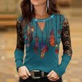 thumbnail image 2 of Cathalem Tunique à Manches Longues pour Femmes Automne Chemise Décontractée à Manches Longues Pull-Over Surdimensionné, Bleu m, 2 of 4