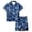 1-Blue, variant on Shadoumai Satin Halloween Pajamas Set for Button Up Ghost Print Short Sleeve Button Shirt Shorts Pajama Set Comfy Teens' Sleepwear Two-Piece Pj Sleepwear Sets