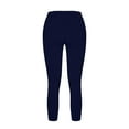 thumbnail image 4 of Mrat Ladies Work Trousers Women's Slim Fitting Solid Color Perforated Pencil Pants Leggings Casual Pants Pants Women Summer Trousers Dark Blue 3XL, 4 of 5