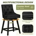 thumbnail image 3 of COOLHUT 26" Swivel Counter Height Bar Stools Set of 2 with Backs, Upholstered Bar Stools, Faux Leather Bar Chairs with Footrest for Kitchen Island, Black, 3 of 24