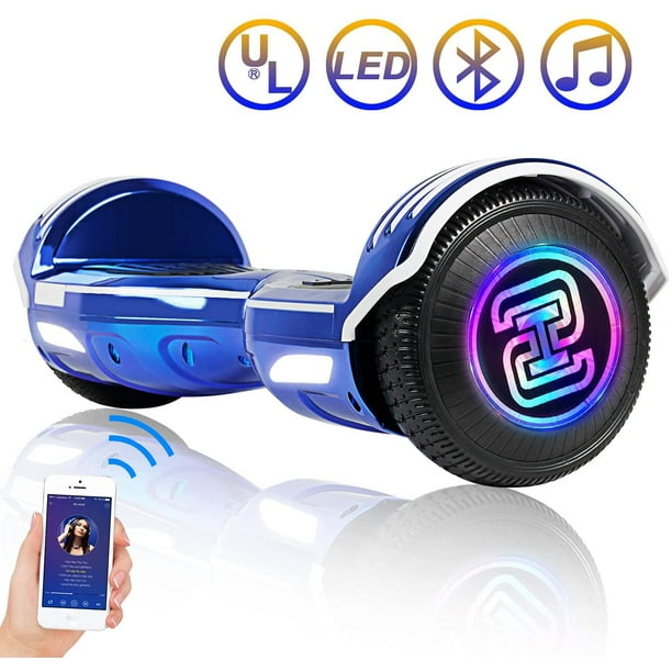 SISIGAD Hoverboard with Bluetooth and LED Lights, Self Balancing