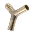 thumbnail image 6 of Unique Bargains 2Set 10mm Y Shaped Hose Barb Y Barbed Tube Pipe Fitting Brass Hose Fitting Connector with Clamps, 6 of 6