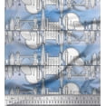 thumbnail image 1 of Soimoi Blue Heavy Canvas Fabric London Theme Architectural Printed Craft Fabric by the Yard 58 Inch Wide, 1 of 3