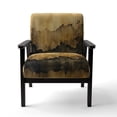 thumbnail image 4 of Designart "Abstract Fluidity Brown Black Composition" Brown Abstract Fluidity Upholstered Accent Chair - Modern Arm Chair For Bedroom, 4 of 7