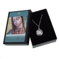 thumbnail image 2 of Medalla virgen Guadalupe Busto redonda calada con corazones Medalla italiana Medalla y cadena, 2 of 3