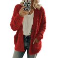thumbnail image 1 of Women's Warm Plush Winter Jackets Long Sleeve Cardigans With Pockets Solid Color High quality, 1 of 5