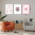 thumbnail image 3 of Pink Bow Canvas Wall Art Set of 3 Coquette Disco Ball Room Decor Aesthetic Pictures, Pink Loving Heart Paintings PostersJANS.NO1 Prints for Girls Bedroom Dorm Bathroom, 3 of 6