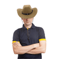 thumbnail image 2 of Keevoom Cowboy Straw Hats for Women Men Roll Brim Western Cowgirl Straw Hat Sunshade Hat, 2 of 2