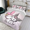 thumbnail image 3 of My Melody Conjunto de sábanas temático, trío de piezas, cómodo y amigable con la piel, diseño único, regalo de decoración para el hogar para familiares, amigos y fans,140cm *210cm, 3 of 6