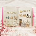thumbnail image 4 of Organizador de pendientes con diseño de libro, soporte para pendientes, caja de almacenamiento de joyas de viaje, soporte para bandeja, capaz de contener 42 pares (rosa), 4 of 5