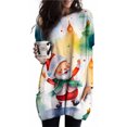 thumbnail image 1 of Camiseta navideña de manga larga para mujer, vestidos con bolsillos y cuello redondo de alce de dibujos animados, Jersey holgado informal de gran tamaño para otoño e invierno, 1 of 5
