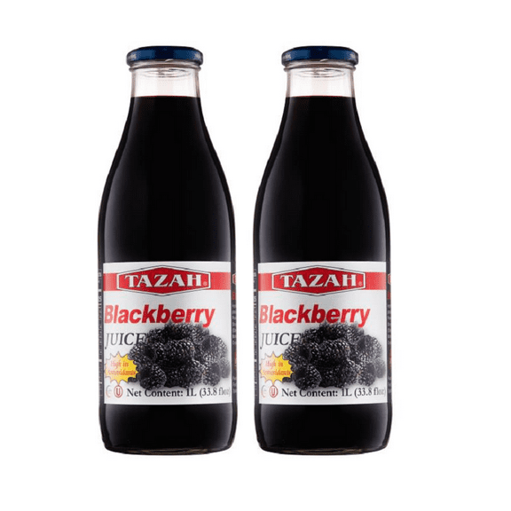 Blackberry Juice Net 33.8 fl.oz (1 Ltr.) - 2 Glass Bottles - High in Antioxidants