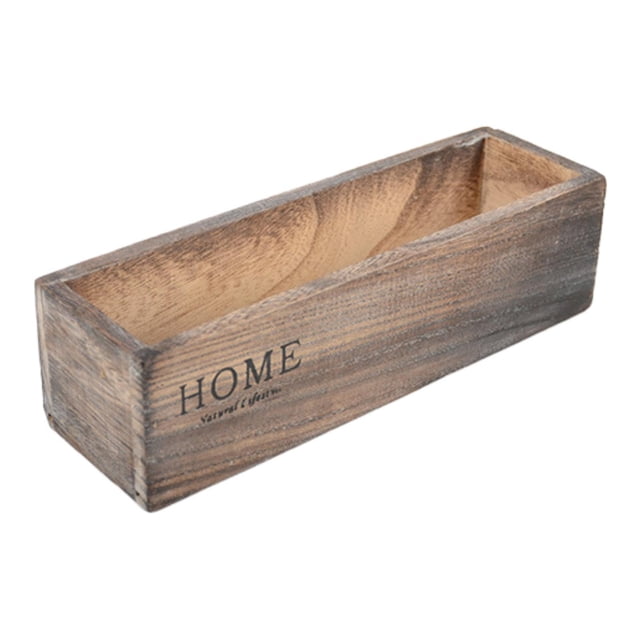 Colaxi Plateau de Rangement Multifonctionnel Rétro Plateau Extérieur Jardinière en Bois Couleur Carbonisée