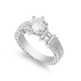 thumbnail image 1 of Round Center Stone Wedding Cubic Zirconia Ring Sterling Silver 925, 1 of 2